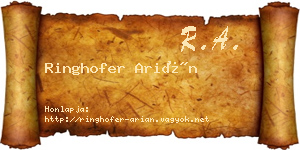 Ringhofer Arián névjegykártya